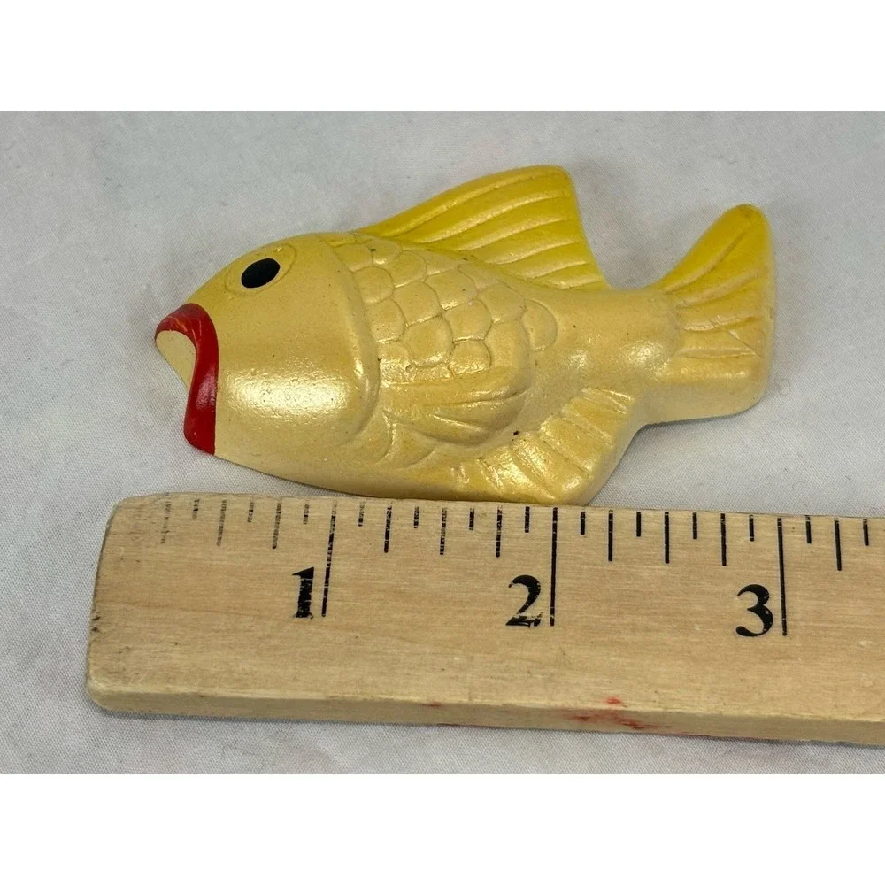 Vtg MCM Chalkware Fish *Set Of 3*  Wall Hanging Bathroom Decor Maximalist READ